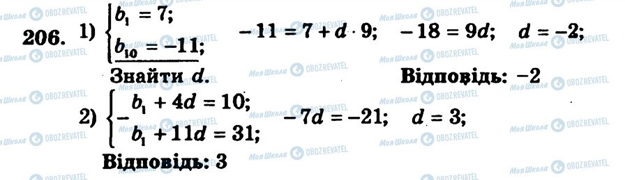 ГДЗ Алгебра 9 класс страница 206