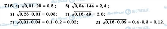 ГДЗ Алгебра 8 клас сторінка 716