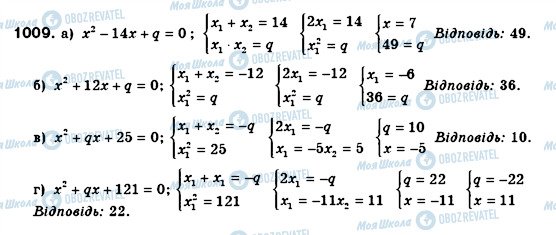 ГДЗ Алгебра 8 клас сторінка 1009