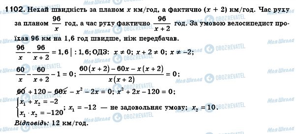 ГДЗ Алгебра 8 клас сторінка 1102