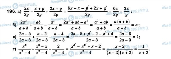 ГДЗ Алгебра 8 клас сторінка 196