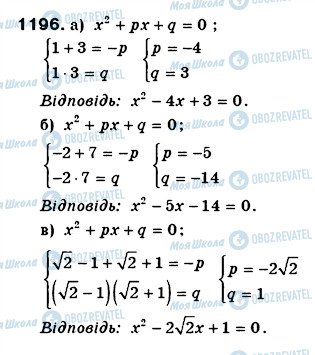 ГДЗ Алгебра 8 клас сторінка 1196