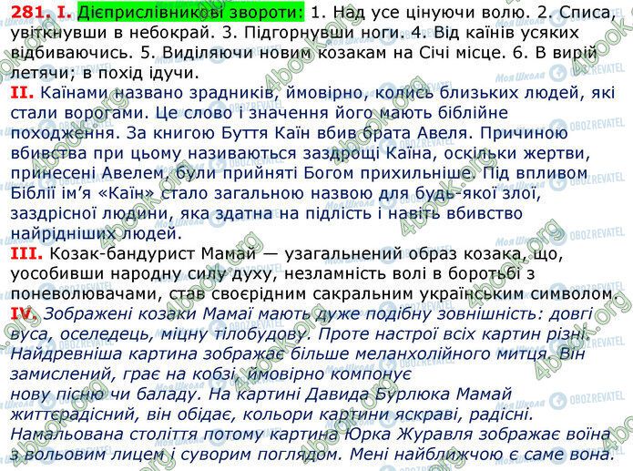 ГДЗ Укр мова 7 класс страница 281