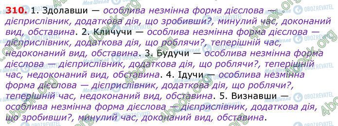 ГДЗ Українська мова 7 клас сторінка 310