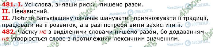 ГДЗ Українська мова 7 клас сторінка 481-482
