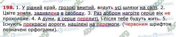 ГДЗ Українська мова 7 клас сторінка 198