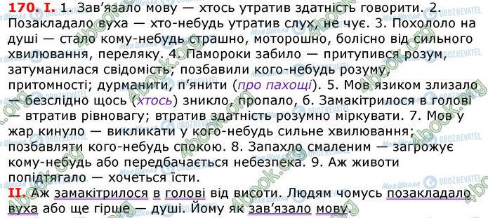 ГДЗ Українська мова 7 клас сторінка 170