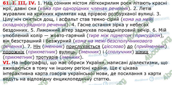 ГДЗ Українська мова 7 клас сторінка 61