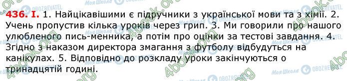 ГДЗ Українська мова 7 клас сторінка 436