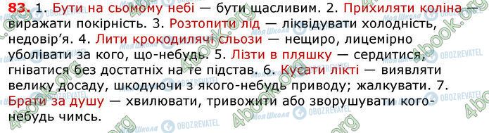 ГДЗ Українська мова 7 клас сторінка 83