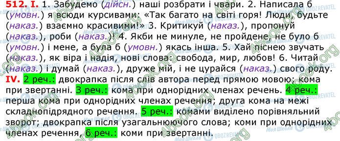 ГДЗ Українська мова 7 клас сторінка 512