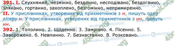 ГДЗ Українська мова 7 клас сторінка 391-392