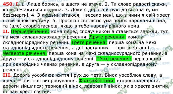 ГДЗ Українська мова 7 клас сторінка 450