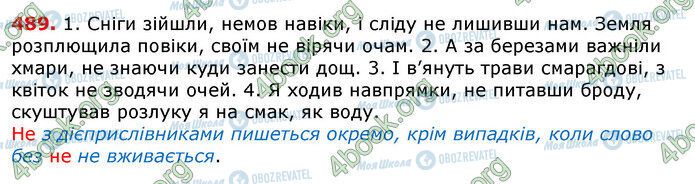 ГДЗ Українська мова 7 клас сторінка 489