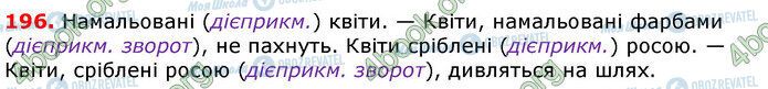 ГДЗ Українська мова 7 клас сторінка 196