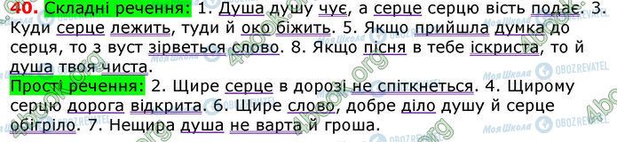 ГДЗ Українська мова 7 клас сторінка 40