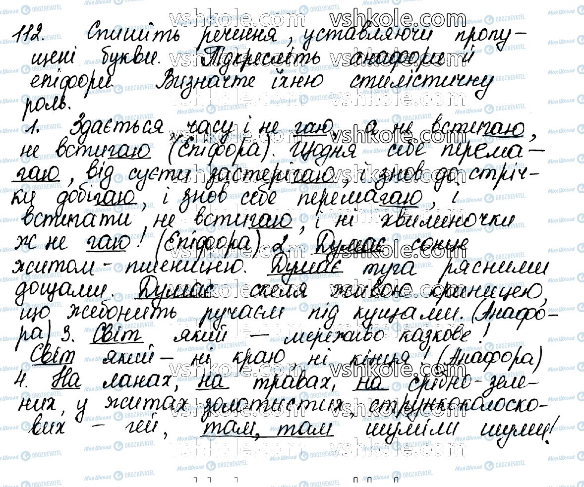 ГДЗ Українська мова 10 клас сторінка 112