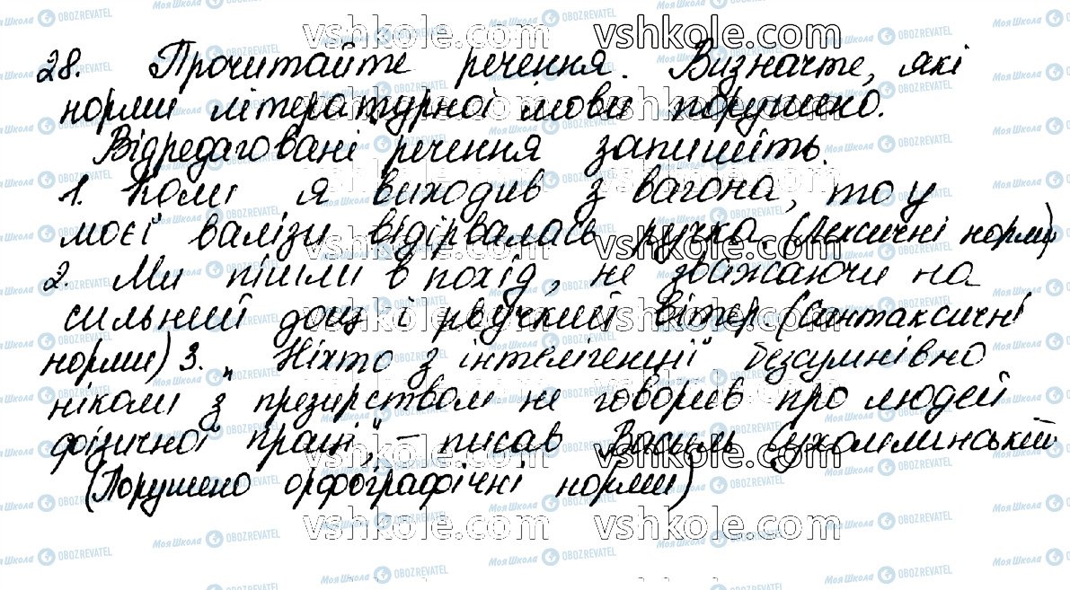 ГДЗ Українська мова 10 клас сторінка 28