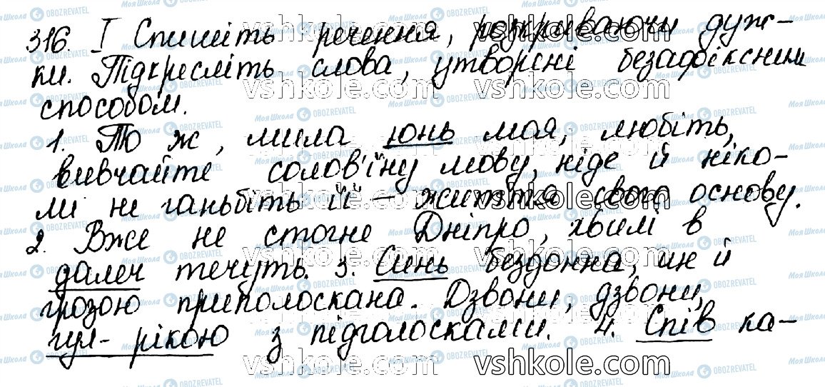 ГДЗ Українська мова 10 клас сторінка 316
