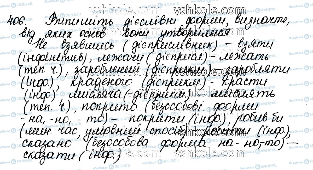 ГДЗ Українська мова 10 клас сторінка 406