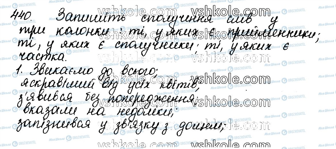 ГДЗ Українська мова 10 клас сторінка 440