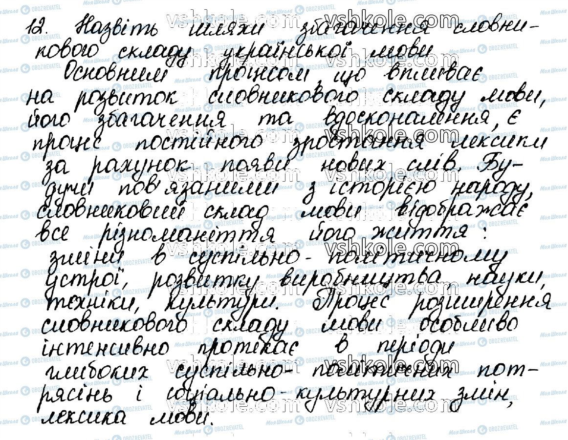 ГДЗ Українська мова 10 клас сторінка 12