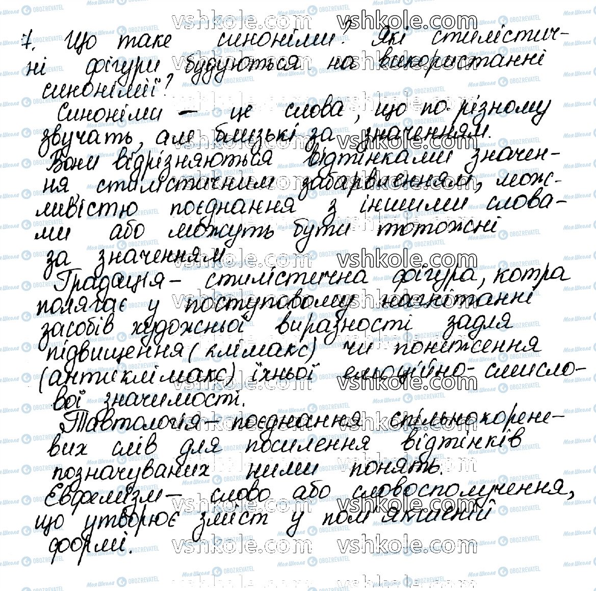 ГДЗ Українська мова 10 клас сторінка 7
