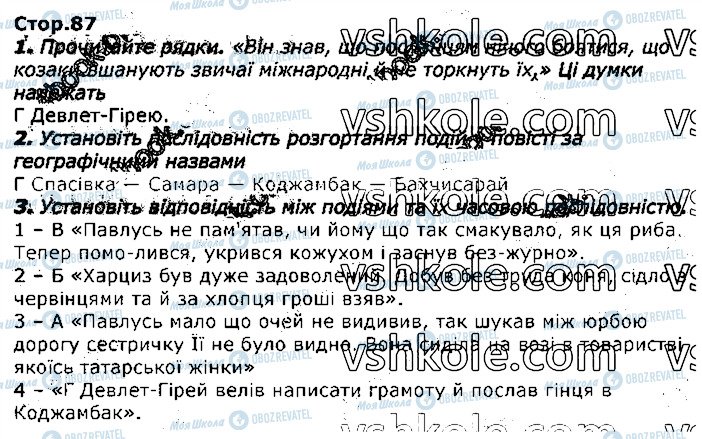 ГДЗ Українська література 7 клас сторінка стор87