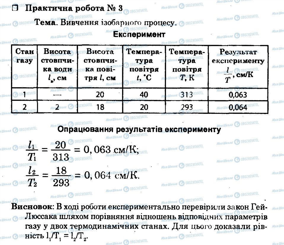 ГДЗ Фізика 10 клас сторінка ПР3