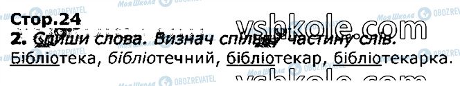 ГДЗ Українська мова 3 клас сторінка стор24