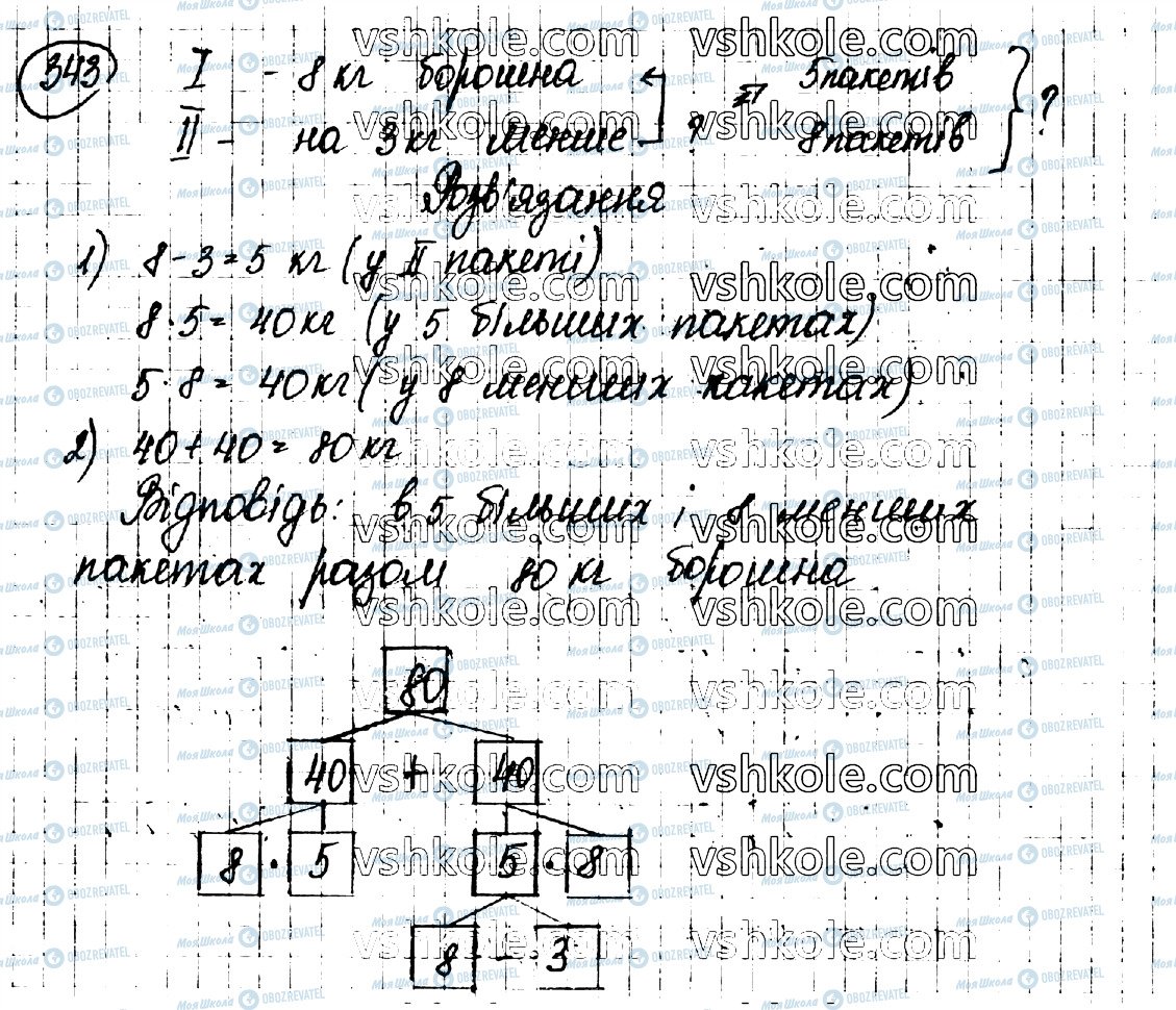 ГДЗ Математика 3 клас сторінка 343