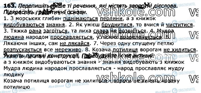 ГДЗ Українська мова 11 клас сторінка 163