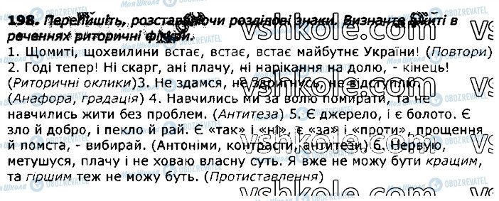 ГДЗ Українська мова 11 клас сторінка 198