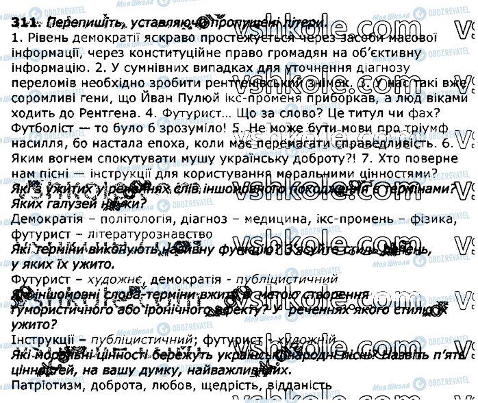 ГДЗ Українська мова 11 клас сторінка 310