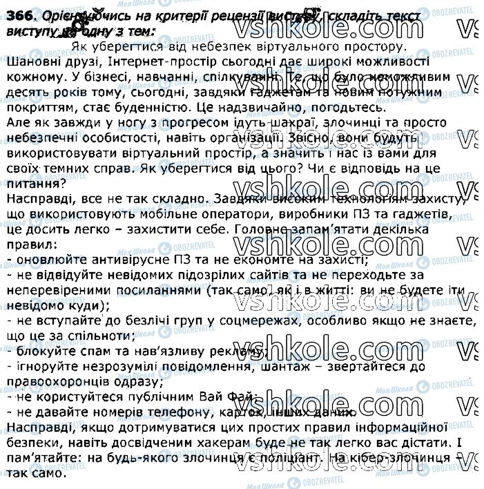 ГДЗ Українська мова 11 клас сторінка 366