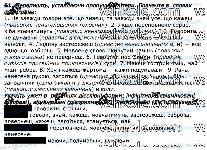 ГДЗ Укр мова 11 класс страница 61
