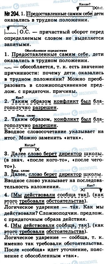 ГДЗ Русский язык 10 класс страница 204