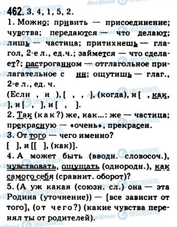 ГДЗ Російська мова 9 клас сторінка 462