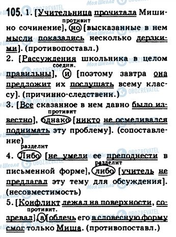 ГДЗ Російська мова 9 клас сторінка 105