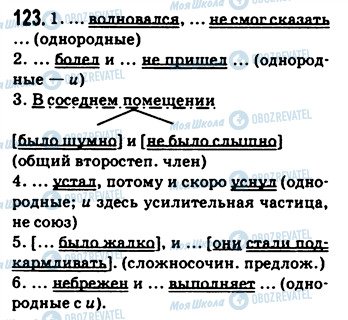 ГДЗ Російська мова 9 клас сторінка 123