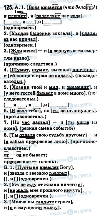 ГДЗ Російська мова 9 клас сторінка 125