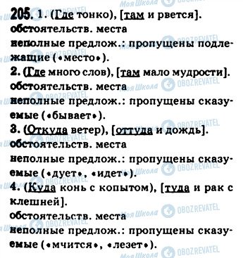ГДЗ Русский язык 9 класс страница 205