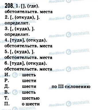 ГДЗ Російська мова 9 клас сторінка 208