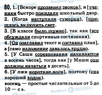 ГДЗ Російська мова 9 клас сторінка 80