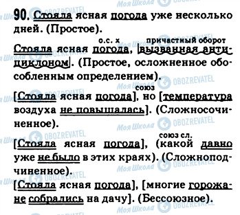 ГДЗ Російська мова 9 клас сторінка 90