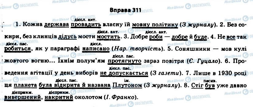 ГДЗ Українська мова 11 клас сторінка 311