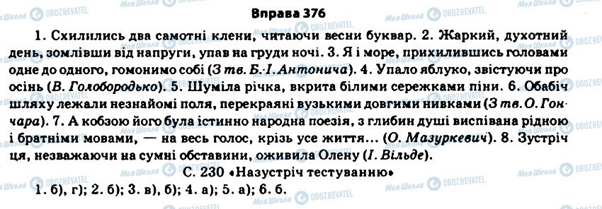 ГДЗ Українська мова 11 клас сторінка 376