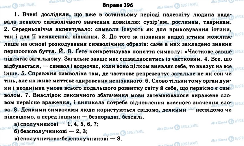 ГДЗ Українська мова 11 клас сторінка 396