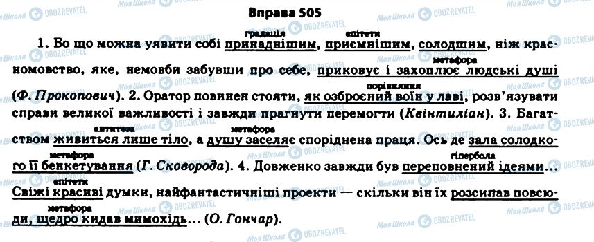 ГДЗ Українська мова 11 клас сторінка 505