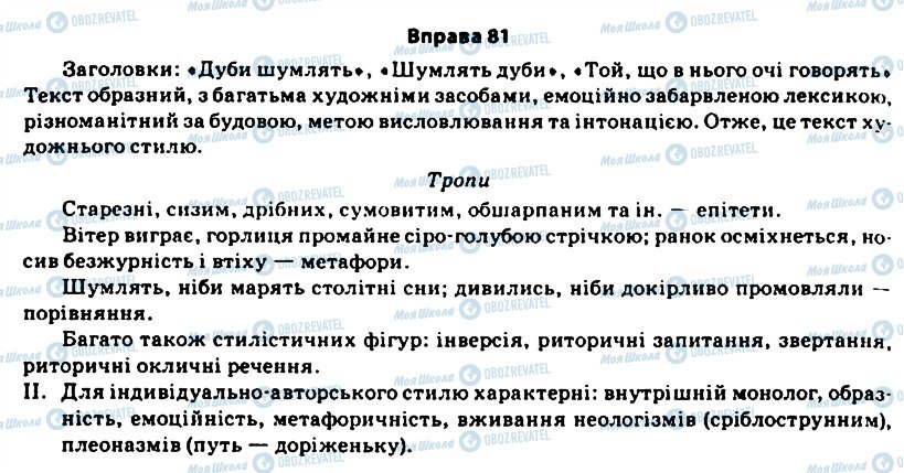 ГДЗ Українська мова 11 клас сторінка 81